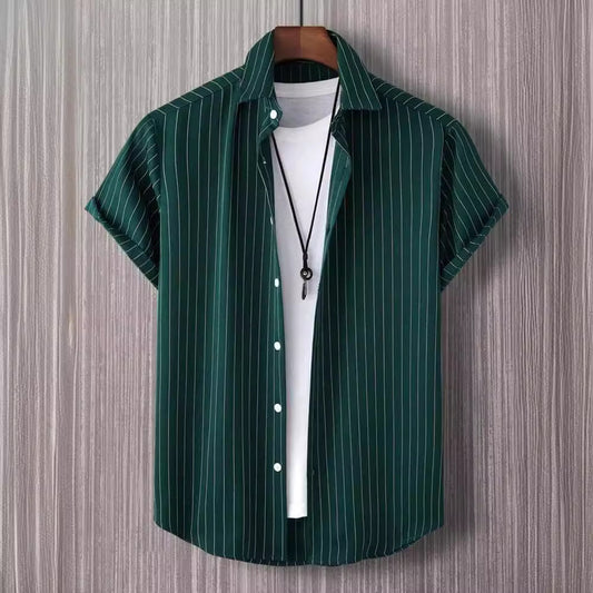 Manfinity Homme Men's Striped Button-Up Shirt